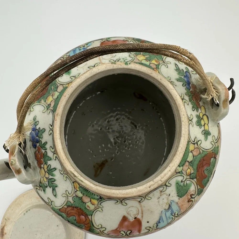 Antique Chinese‎ Porcelain Famille Rose Medallion Tea Pot
